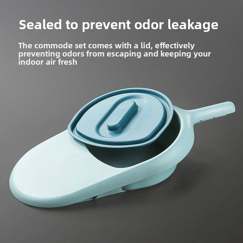 Long Handle Sloped Bedpan for Bedridden Elderly & Paralyzed Patients, Portable Bed Pan for Urine Stool Collection Home Care