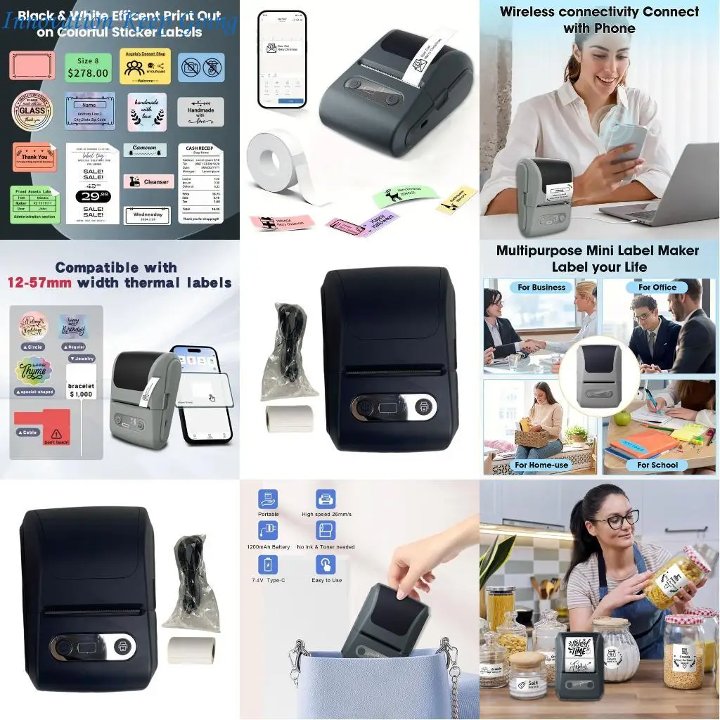 

E65C Compactly Bluetooth-compatible Sticker Label Printer Label Maker For Cosmetic Jar Spices Container Business Note