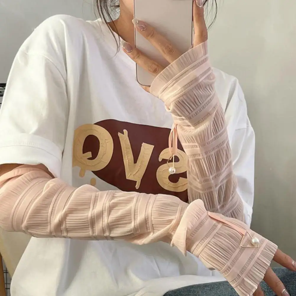 Nylonowa osłona na ramię Stylowe damskie koronkowe rękawy naramienne chroniące przed promieniowaniem UV do jazdy na rowerze na świeżym powietrzu Oddychające na lato