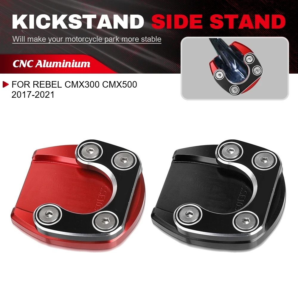 

Enlarger Kickstand Motorcycle Side Stand Enlarge Plate Pad Base For Honda Rebel CMX300 CMX500 Rebel 300/500 Honda CMX300 CMX500