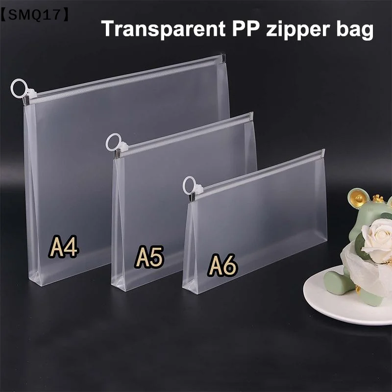 2pcs A4/A5/A6 Transparent Waterproof File Storage Zipper Bags Used For Organizing Learning Office Supplies Family Storage【SMQ】