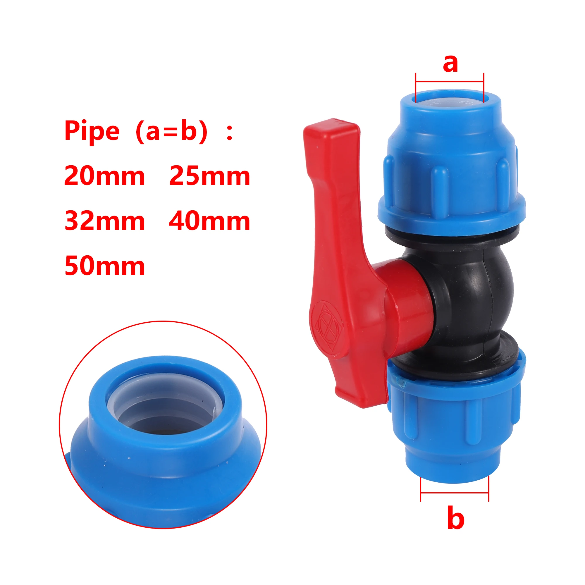 Plastikowy zawór kulowy Quick 20/25/32/40/50mm kran ogrodowy rozdzielacz wody nawadnianie rolnicze złącza rur hydraulicznych