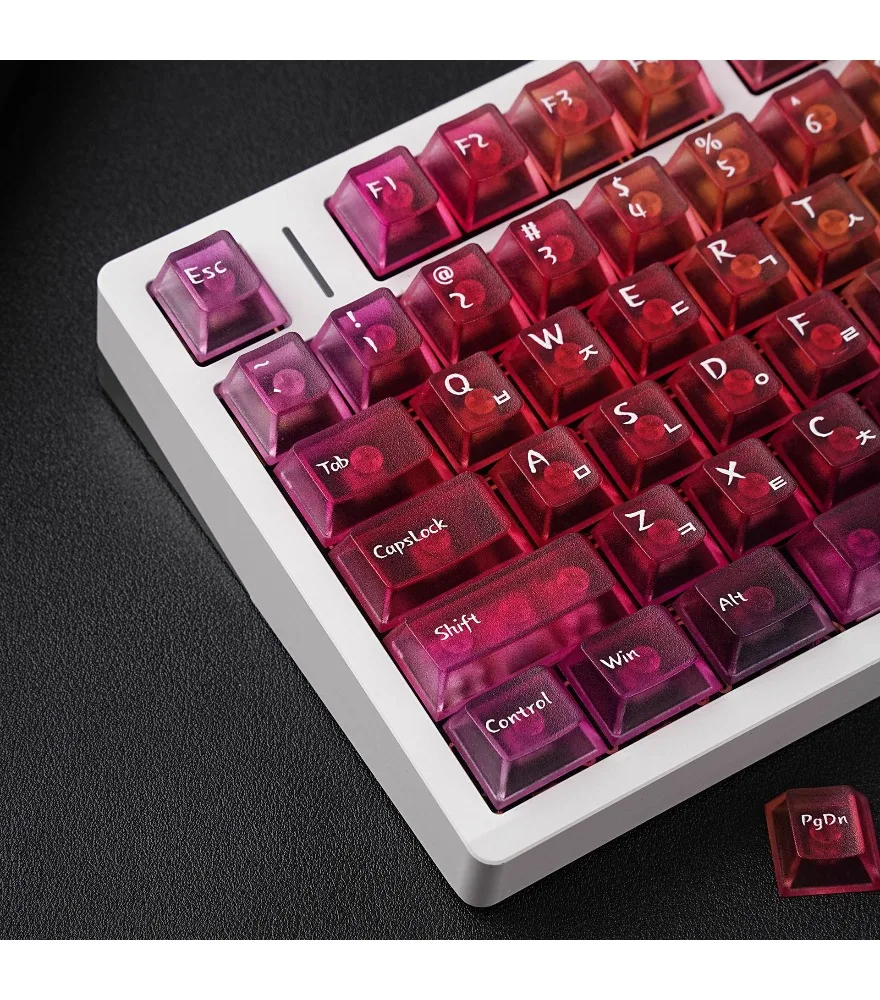 Keycaps for mechanical keyboard Rainy75 magnetic axis Korean keycaps light-transmitting PC original full set