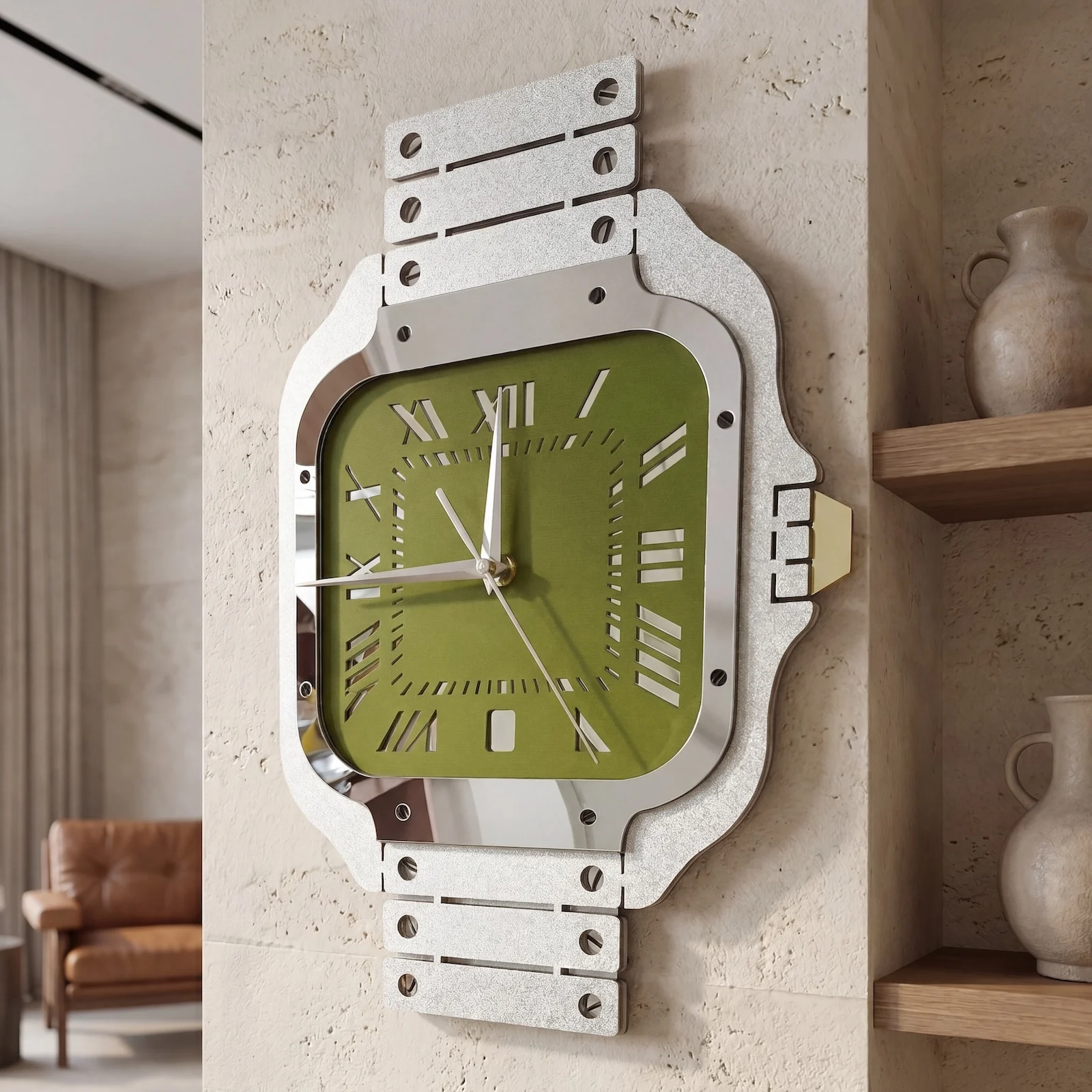 ساعة حائط على شكل ساعة يد بقرص - مراجعة Luxury Watch House وسعره