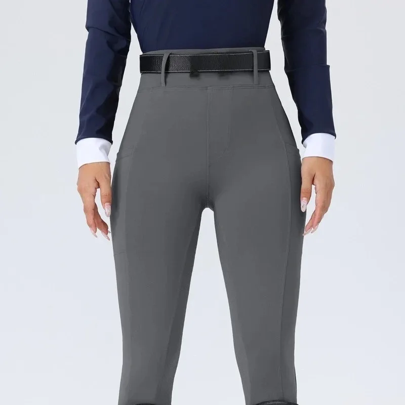 تنفس ركوب الخيل السراويل النسائية مرونة عالية الخصر ضئيلة الدراجات السراويل الرياضية سيليكون عدم الانزلاق المؤخرات ملابس الفروسية #4