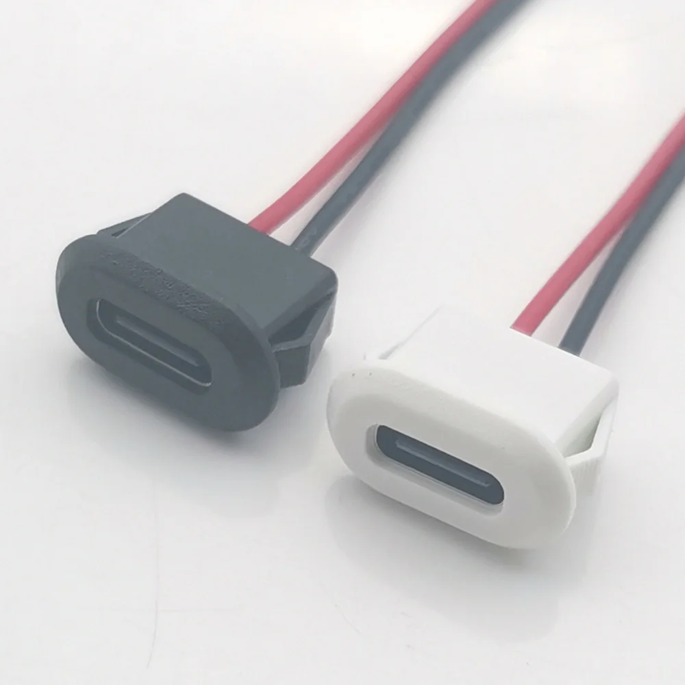 USB نوع C أنثى موصل مع بطاقة مشبك ، 3A عالية الحالية ، منفذ شحن سريع ، USB-C شاحن التوصيل ، 2-10 قطعة