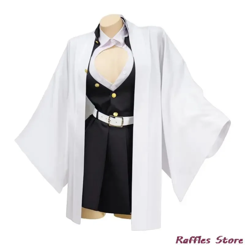 

2025 ♥ New Anime Kanroji Mitsuri Cosplay Costume Kimono Outfits Suit Halloween Party Clothes Wig ☆★