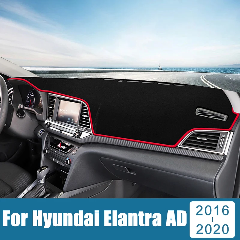 

For Hyundai Elantra Avante AD 2016 2017 2018 2019 2020 Car Dashboard Cover Avoid Light Pad Sun Shade Anti-UV Carpet Non-Slip Mat