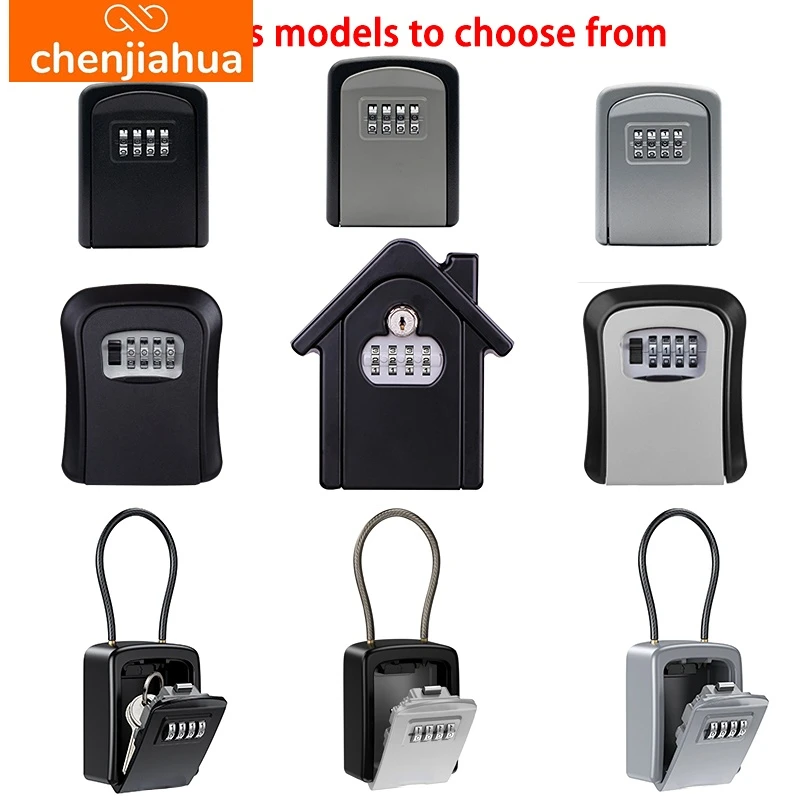 Wall Mount Key Storage Secret Box Organizer 4 Digit Combination Password Security Code Lock No Key Home Key Safe Box