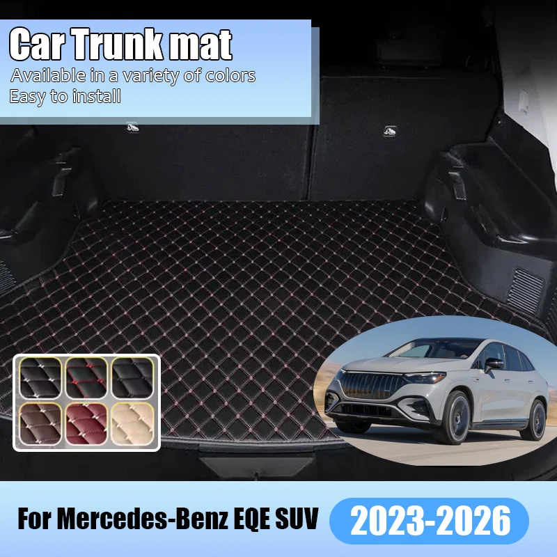 Car Trunk Mat For Mercedes Benz EQE SUV 2023~2026 Cargo Storage Carpet Leather Pads Anti-dirty Waterproof Cushion Accessories