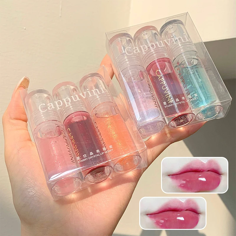 Cappuvini Transparante Kristal Jelly Lipgloss - Hydraterende Glanzende Transparante Glitter Vloeibare Lipstick Lipbalsem Olietint Spiegelglans