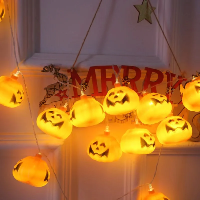 10/20 LED Halloween Pumpkin Spider Bat Skull String Light Lamp Home Garden Party Outdoor Halloween Decoration Lantern Light