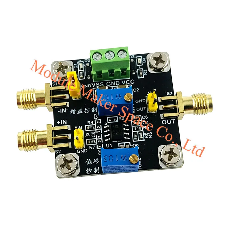 AD8421 Instrumentation Amplifier Module, High Precision for MV/μV Small Signal Amplification, Differential/Single-Ended Input