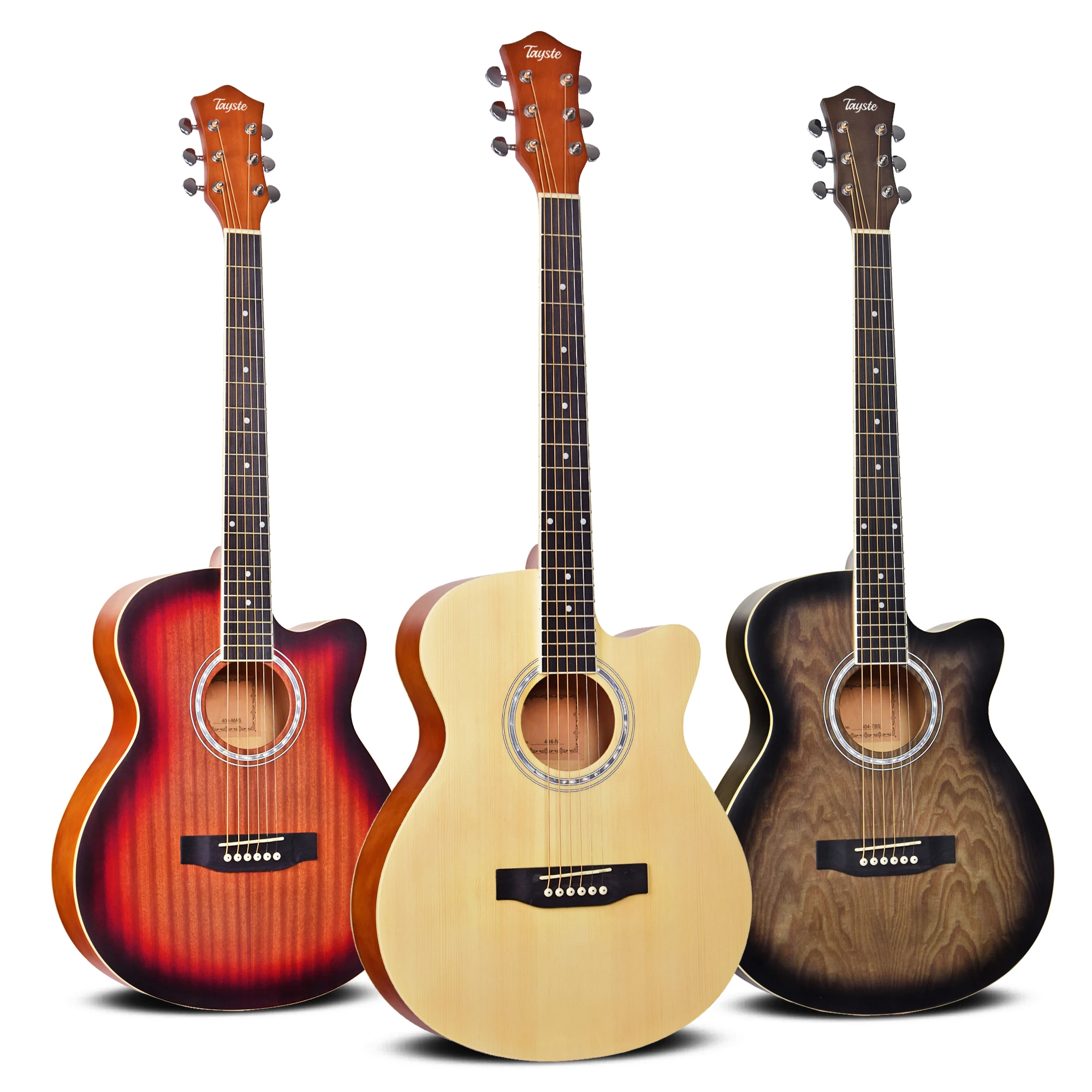 

40 Inch Guitar Folk Acoustic Guitar, 6 String Guitar EQ Optional, Beginner Acoustic Guitar