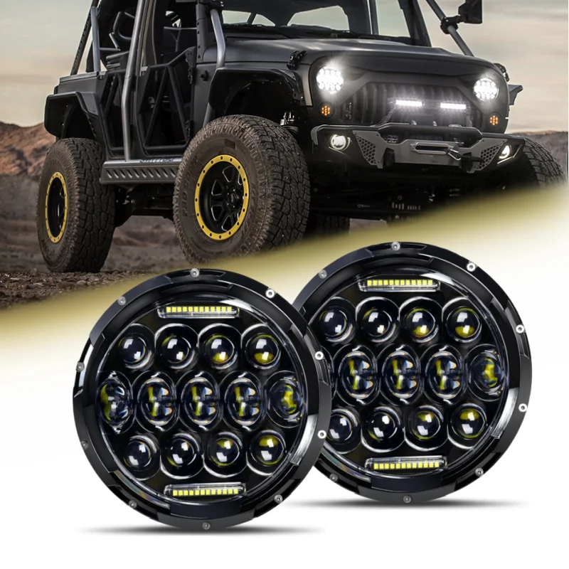 

7-дюймовый ретро-круглый светодиодный рабочий фонарь 75 Вт DRL 12 В 24 В 4300 К 6000 К, прожектор для автомобиля, грузовика, внедорожника, квадроцикла, 4x4, светодиодный светильник, автомобильный аксессуар