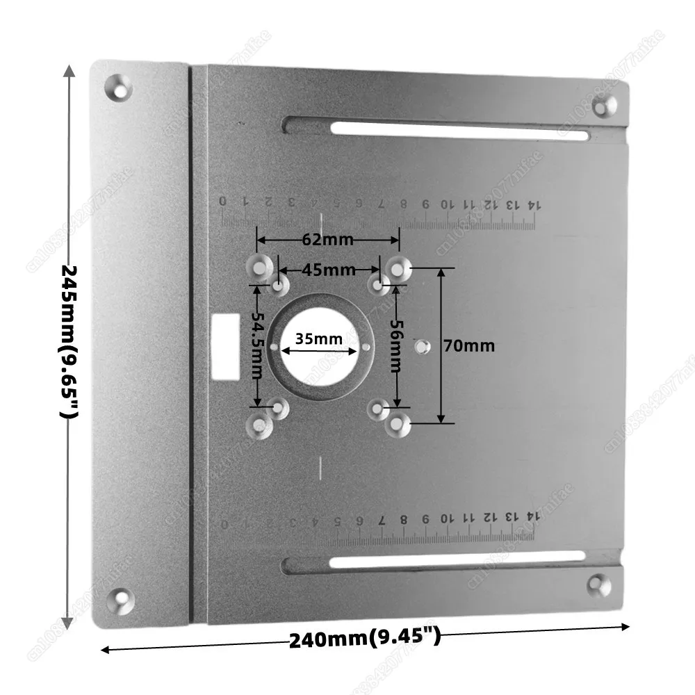 Aluminium Router Table Insert Plate Electric Wood Milling Flip Board with Miter Gauge Guide Table Saw Woodworking Workbench