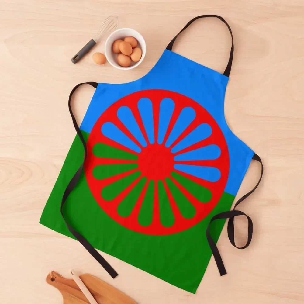 

Flag of the Romani People Apron restaurant accessories Useful Things For Kitchen Hairdresser with pockets Apron