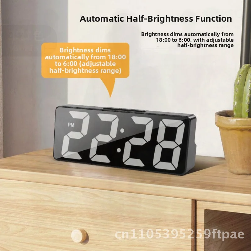 LED Digital Alarm Clock with Voice Control And Temperature Display Dual-Use Student Friendly Simple Modern Minimalist Design