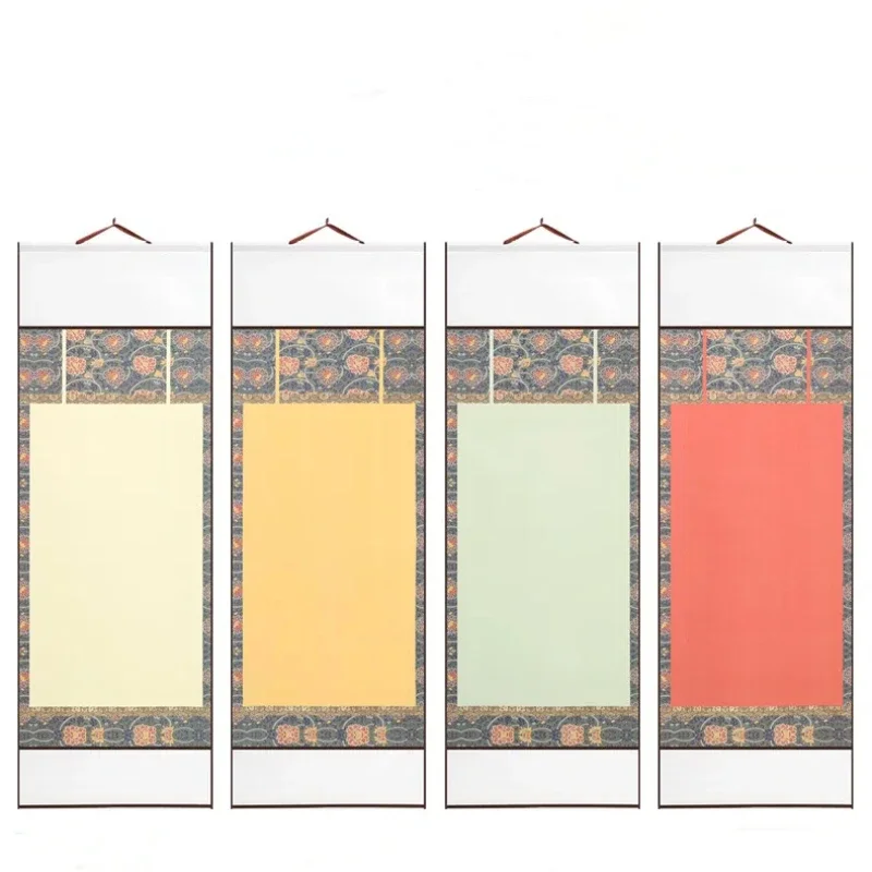 Batik Xuan Paper Scroll Retro Half Ripe Rice Paper Painting Hanging Scroll Chinese Cultural Creative Calligraphy Painting Scroll