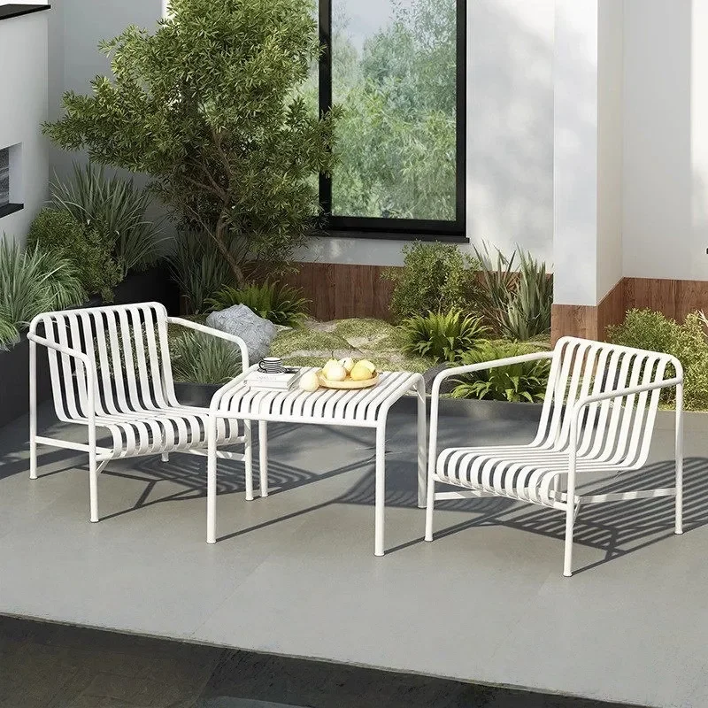 Outdoor Sofa Table and Chair Set Leisure Chair for Milk Tea Coffee Shop Bar Homestay Sunscreen One Table Two Chairs
