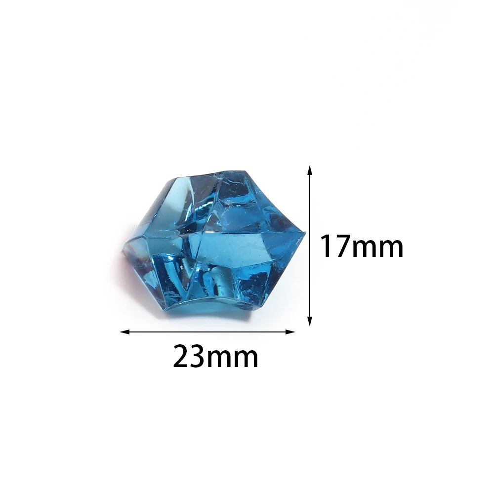 50 Stück Acrylperlen ohne Loch, transparent, mit Crushed-Ice-Effekt, unregelmäßige Kristallperlen für DIY-Bastelarbeiten, Vasen, Fotorahmen, Hochzeits- und Partydekoration – Detail 1
