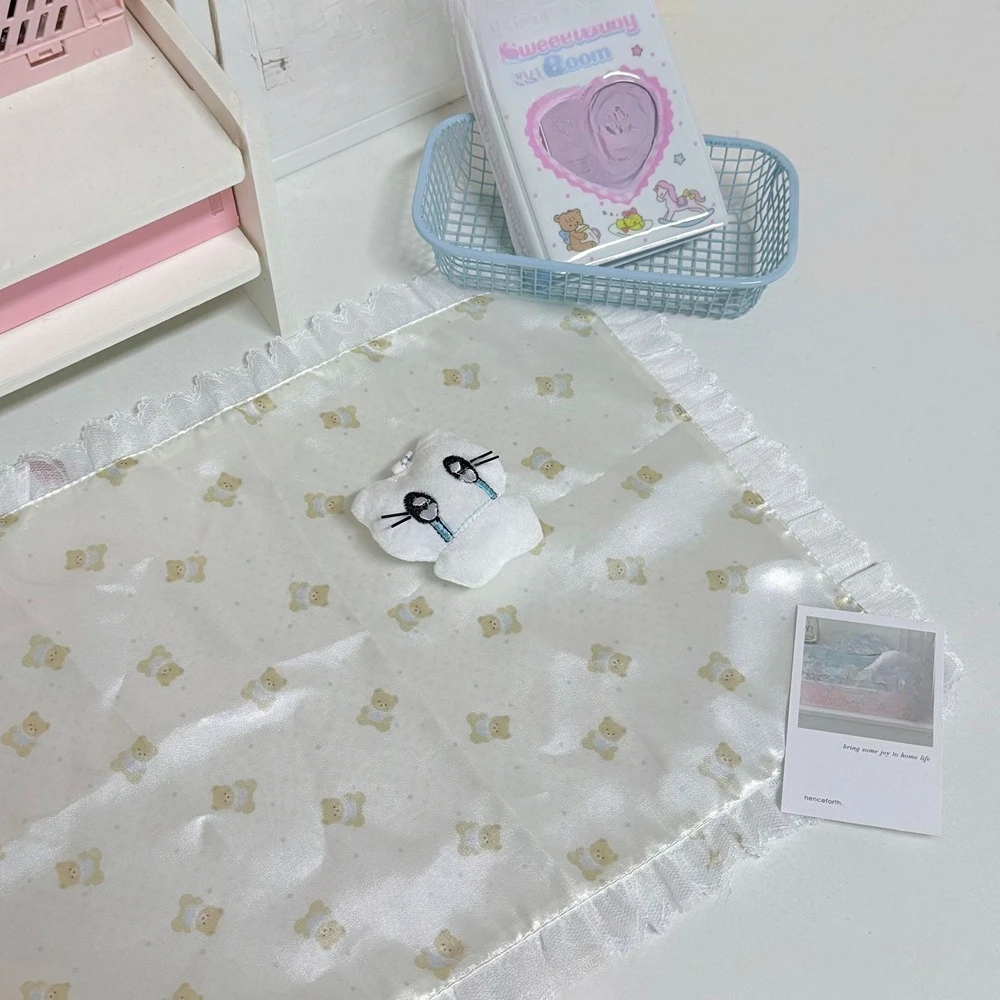 Girl Heart Cute Bear Table Mat White Lace Atmosphere Gentle Decoration Photo Table Mat