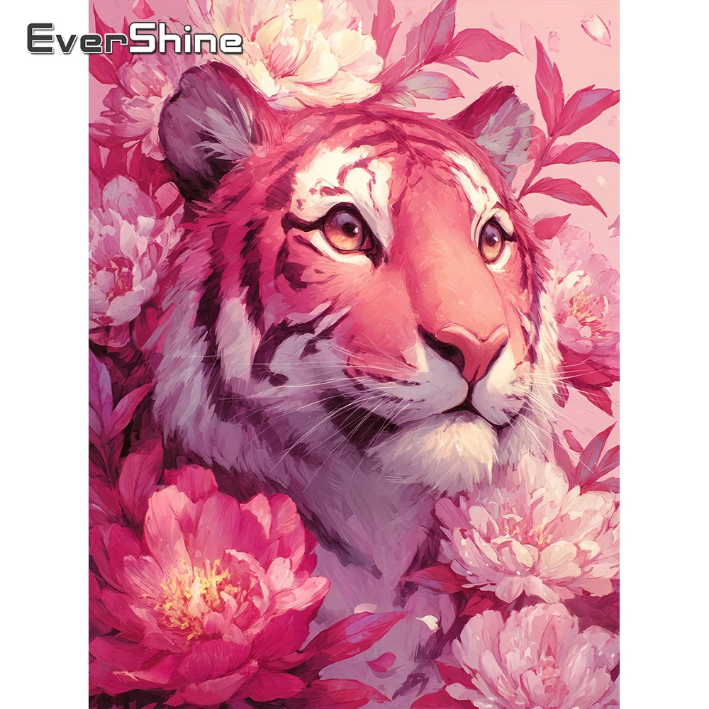 Evershine Diamant-Mosaik Tiger Vollquadrat-Malerei Tier-Strass-Bild Stickerei 5D DIY Bastelset Handgemachtes Hobby