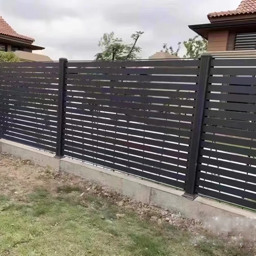 Premium High Quality Durable Black Aluminum Slat Fence Panels Customizable Length And Height Outdoor Privacy Fence
