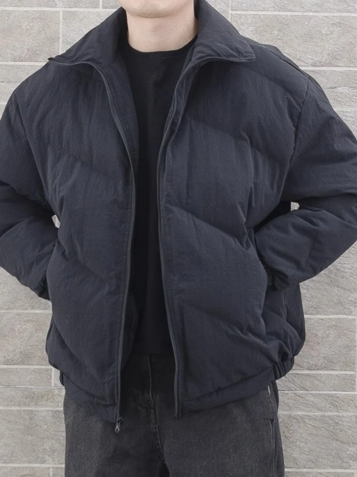 

Модная мужская куртка из хлопка с начесом, однотонная, осенне-зимняя, в корейском стиле, теплая, приталенная, для молодежи