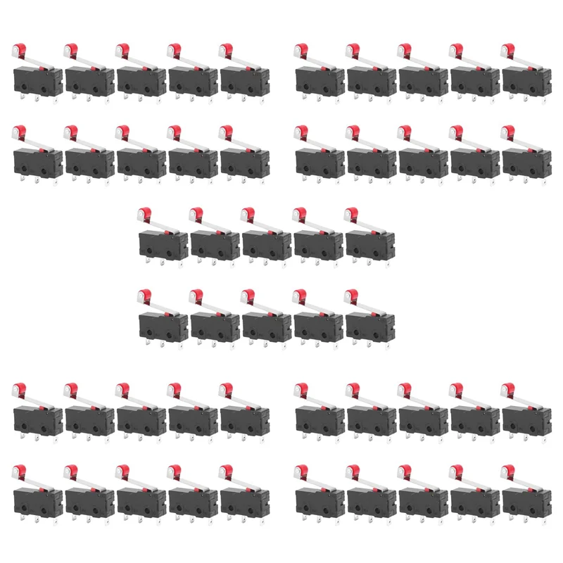 A01F-50 Pcs 미니 마이크로 리미트 스위치 롤러 레버 암 SPDT 스냅 액션 LOT