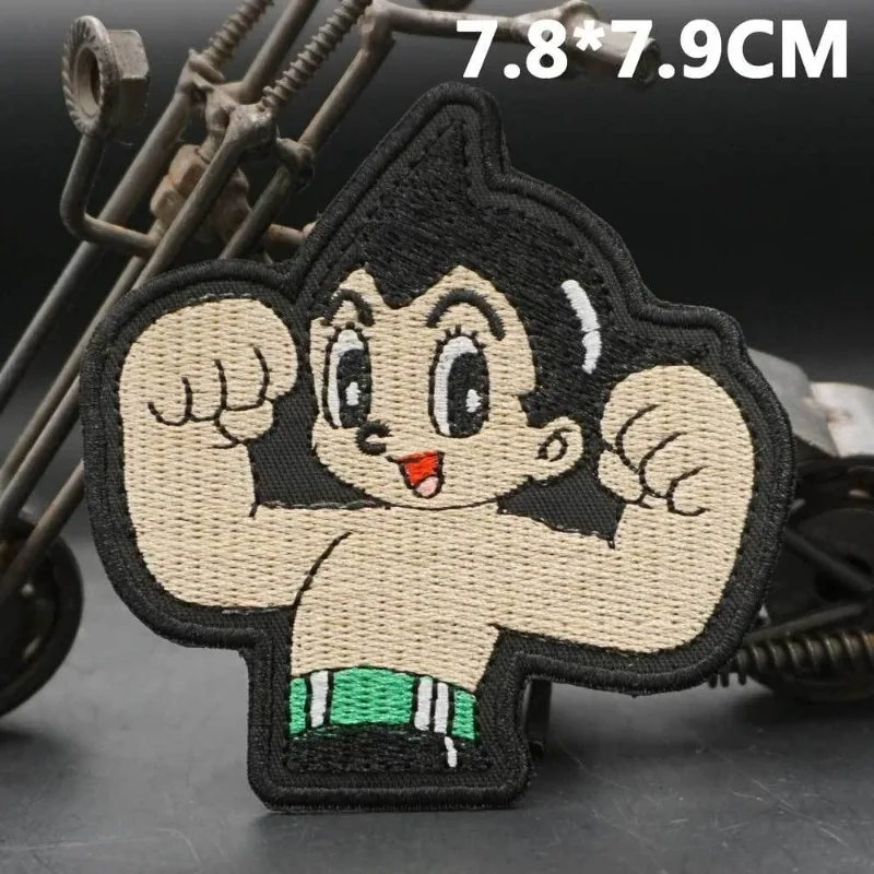 Astro Boy Atom Badge Stickers DIY Cartoon Embroidery Velcro Patches Kids Clothing Iron on Patch Appliques Clothes Hats Patches