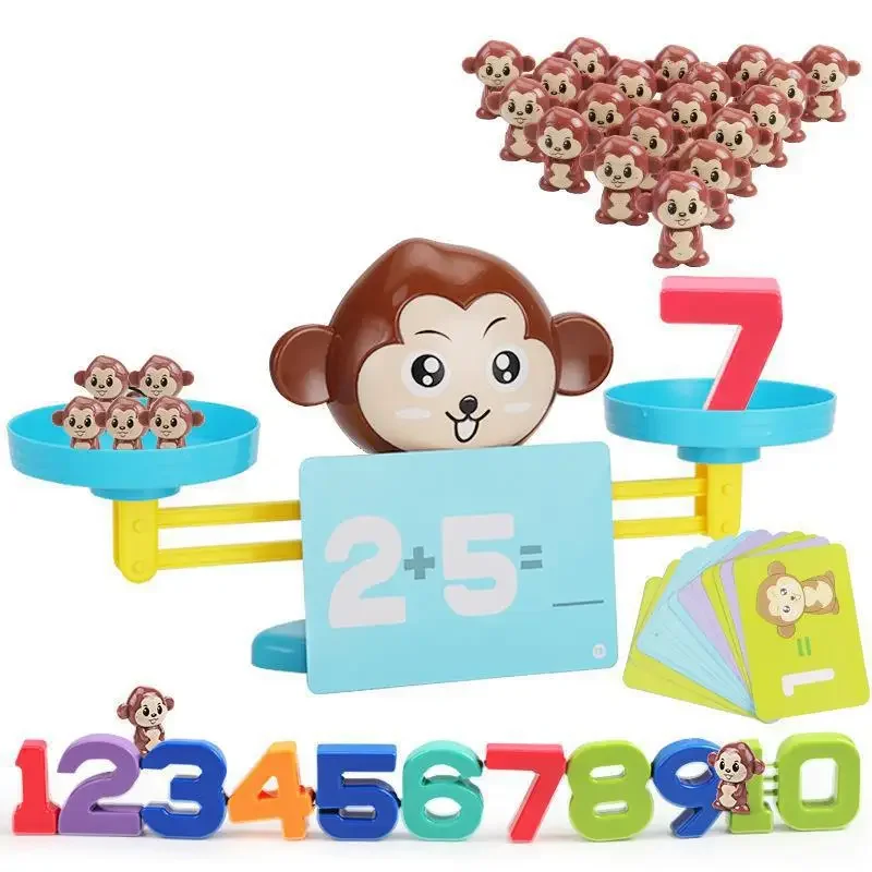 Monkey Balance Number Balance Scale Number Board Game Montessori Math Toy Scale Kids Educational Toy To Learn Add And Subtract