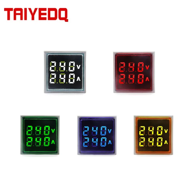 1PC kwadratowy woltomierz cyfrowy LED amperomierz AC20-500V 0-100A 110V 220V miernik napięcia prądu woltomierz Volt Amp Tester detektor