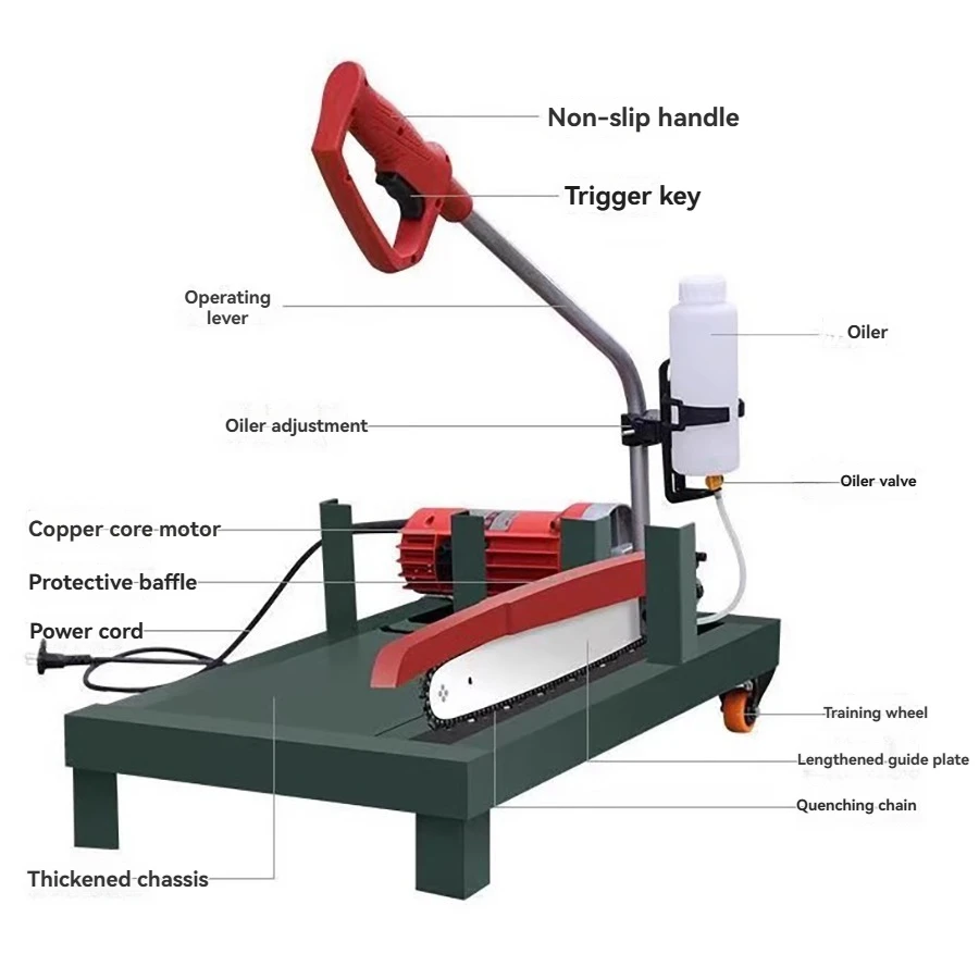 High Power Electric Chain Saw for Wood Cutting 220V Plug-in Wood Saw - Woodworking And DIY Project Essential Tool