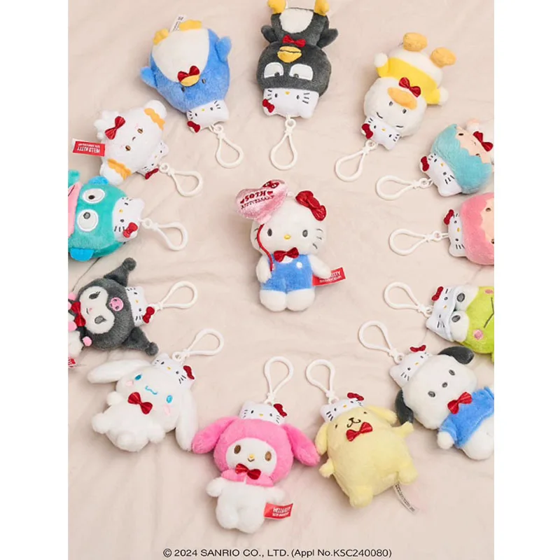 Sanrio Kitty Limited Saco Charme Chaveiro, 50 ° Aniversário, Cogimyun Hangyodon TuxedoSam Boneca com Cabeça Cobrindo Brinquedo