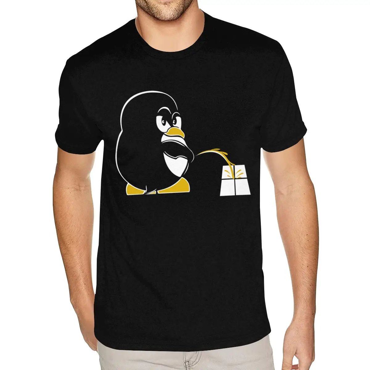 

Round Neck Y2k Tshirt Men Clothing New in Top & Tees Design Funny Linux Tux Sysadmin Geek Nerd Sudo Root Tee Shirt Homme