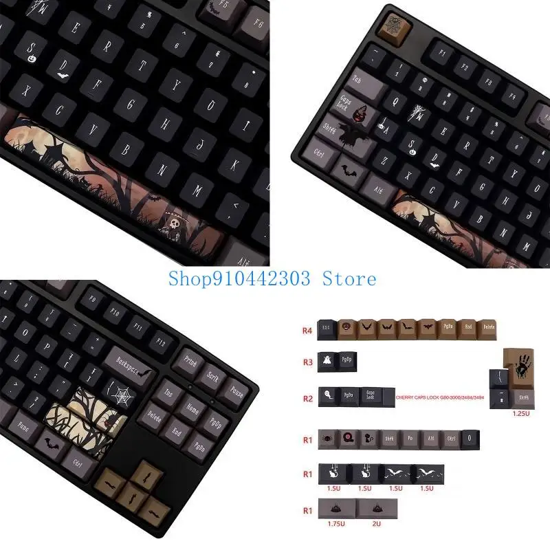 652F 136-Key Cherry Profile Keycaps PBT Space Keycaps for MX Switch Mechanical Keyboard ANSI 61 63 64 84 108 Layout