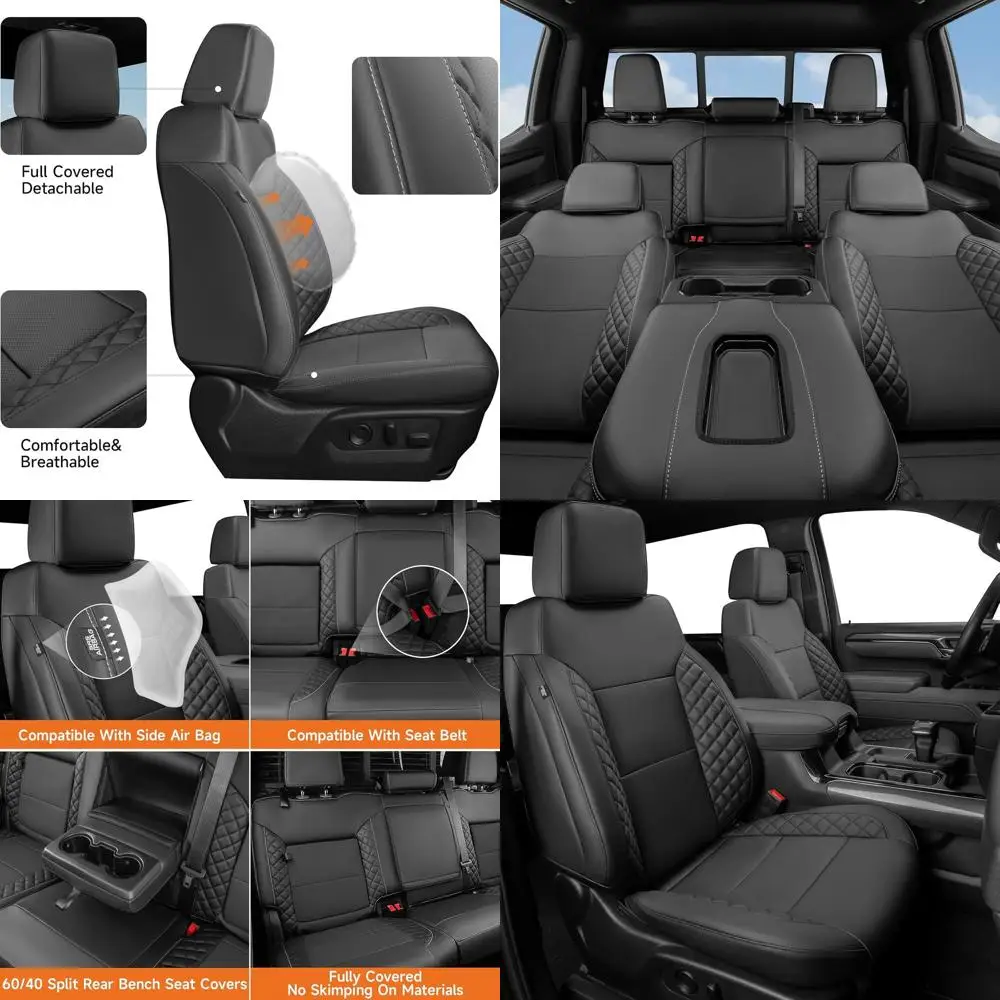 

Silverado Seat Covers, Custom Fit for Chevy Silverado 1500 & GMC Sierra 1500 (2019-2026), 2500HD 3500HD (2020-2026), Truck Picku