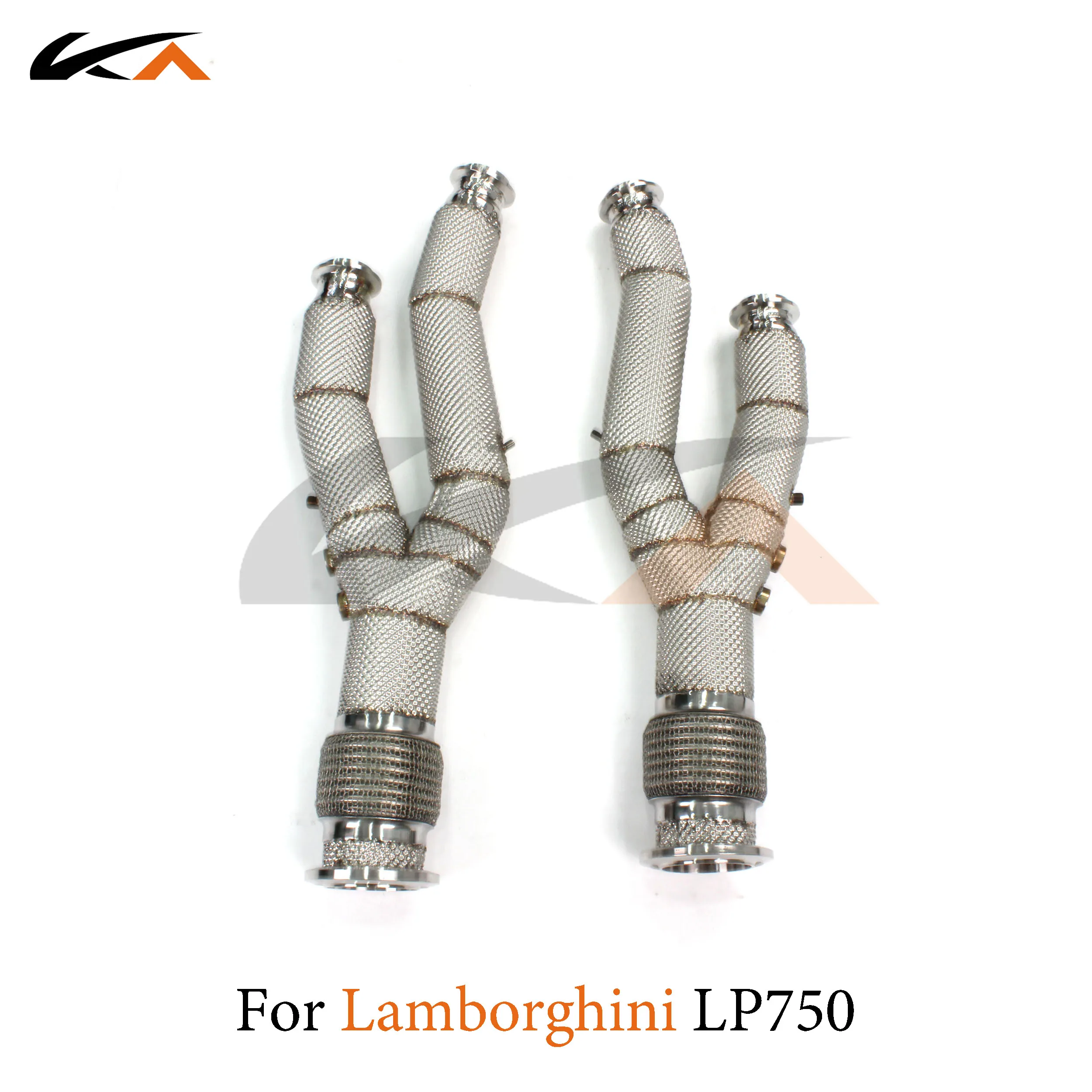 KA Tuning exhaust system header stainless downpipe for Lamborghini LP750 axle pipe catalysis heat shield