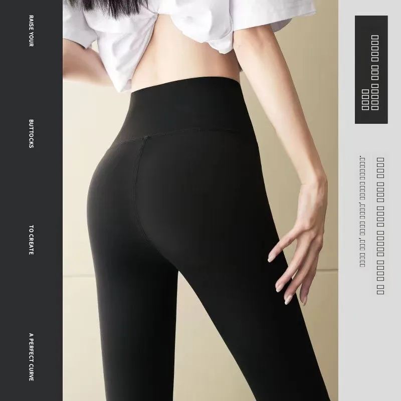 

Женские леггинсы с высокой талией, облегающие, эластичные, тонкие, для йоги, базовый слой, весенняя мода