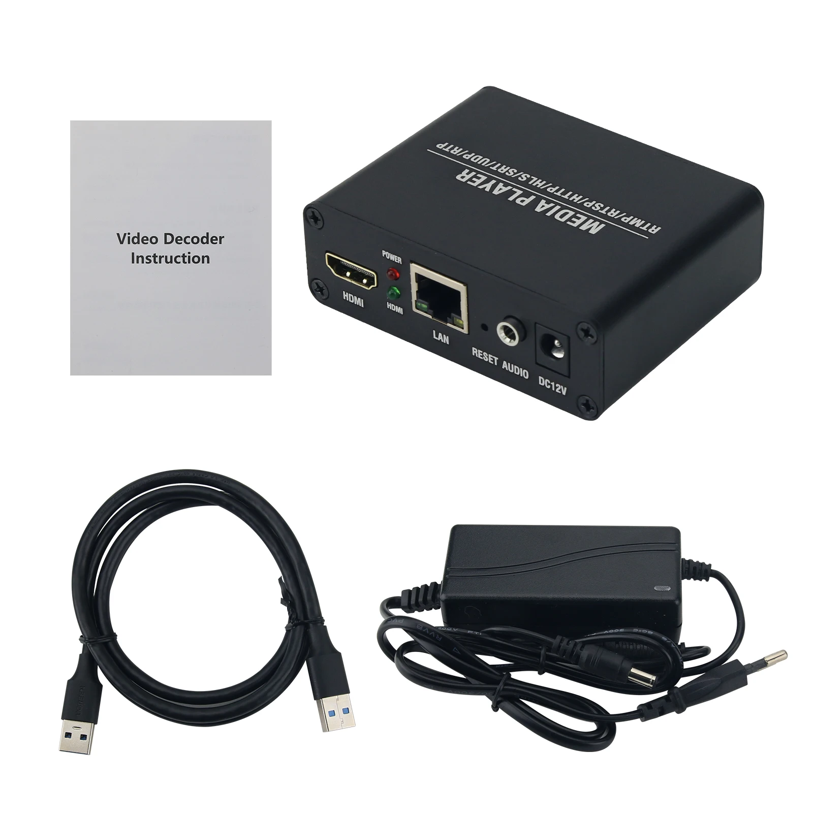 4K 30FPS Network Camera Video Decoder H.265/H.264 High-Difinition-compatible USB Decoder for Live Streaming