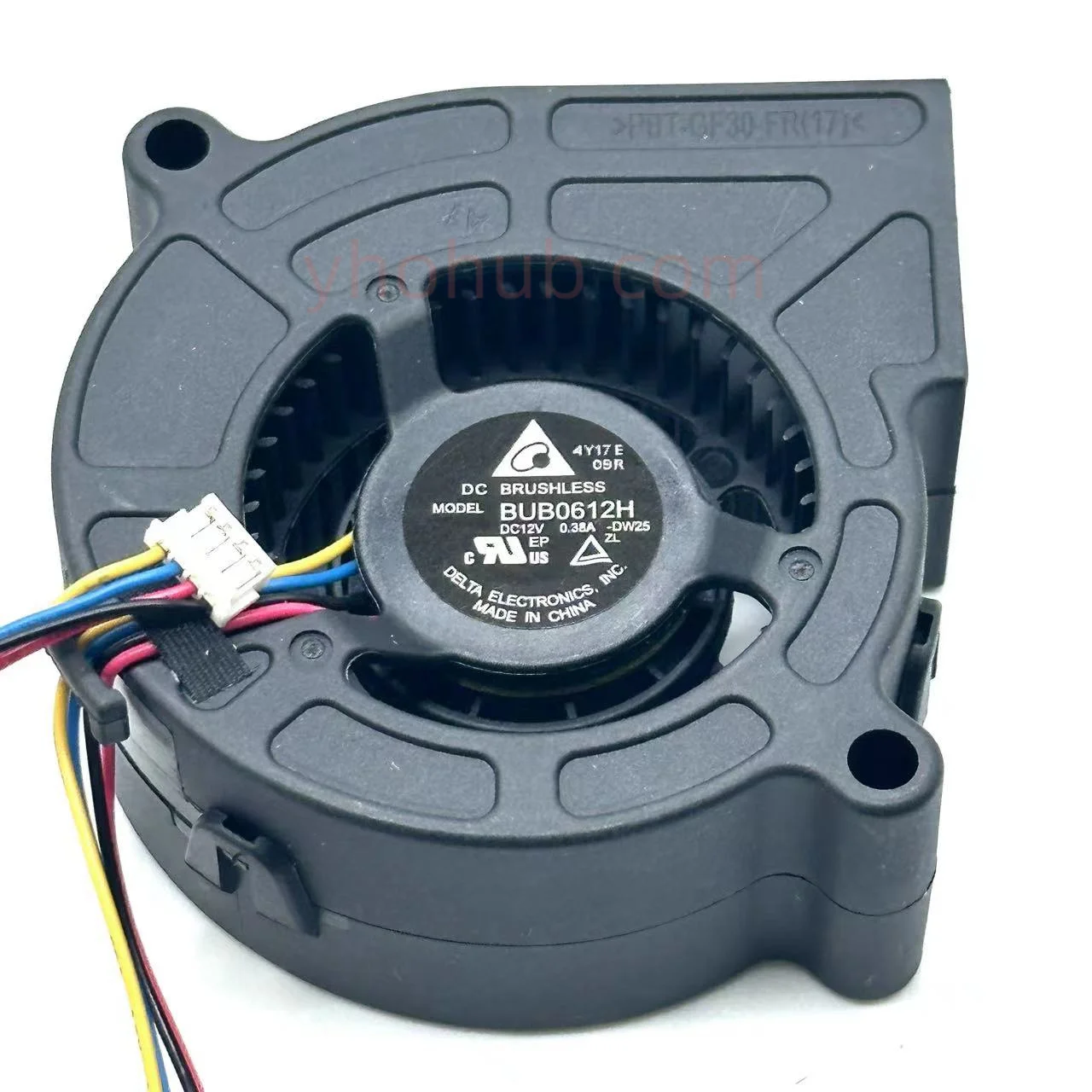 

Delta Electronics BUB0612H DC 12V 0.38A 60x60x25mm 4-Wire Server Cooling Fan