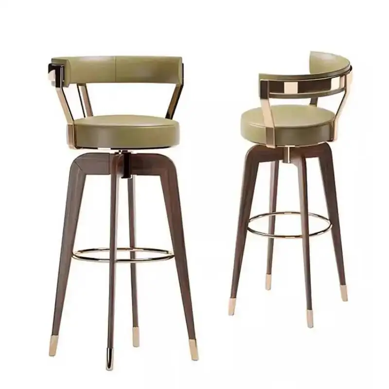 

Роскошные барные стулья в скандинавском современном стиле, минималистичные деревянные, поворотные, легкие, для острова, эргономичные, для ресторана, барные стулья, мебель для салона