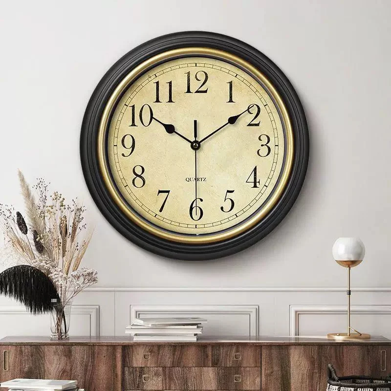 12 Inch Nordic light luxury retro Wall Clock Silent Non-ticking Wall Clock Suitable for The Dining Room Living Room