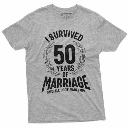 Anniversary Funny T-shirt I survived 50 years of marriage Gift for Husband Wife