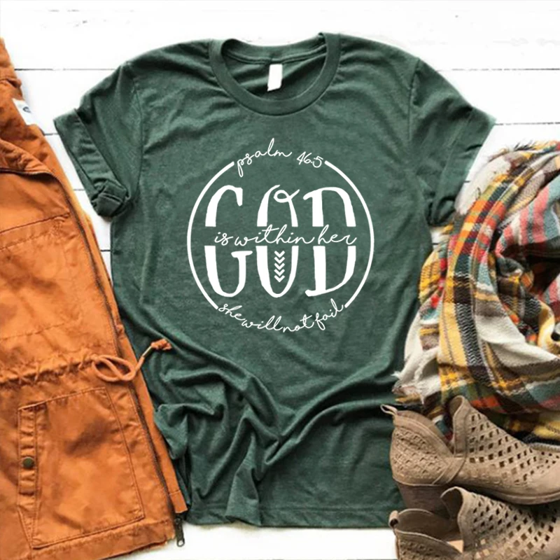 

God Graphic T Shirts Faith Prayer Tee Christian Women T Shirt Aesthetic Inspirational Shirt Kawaii Clothes Vintage m