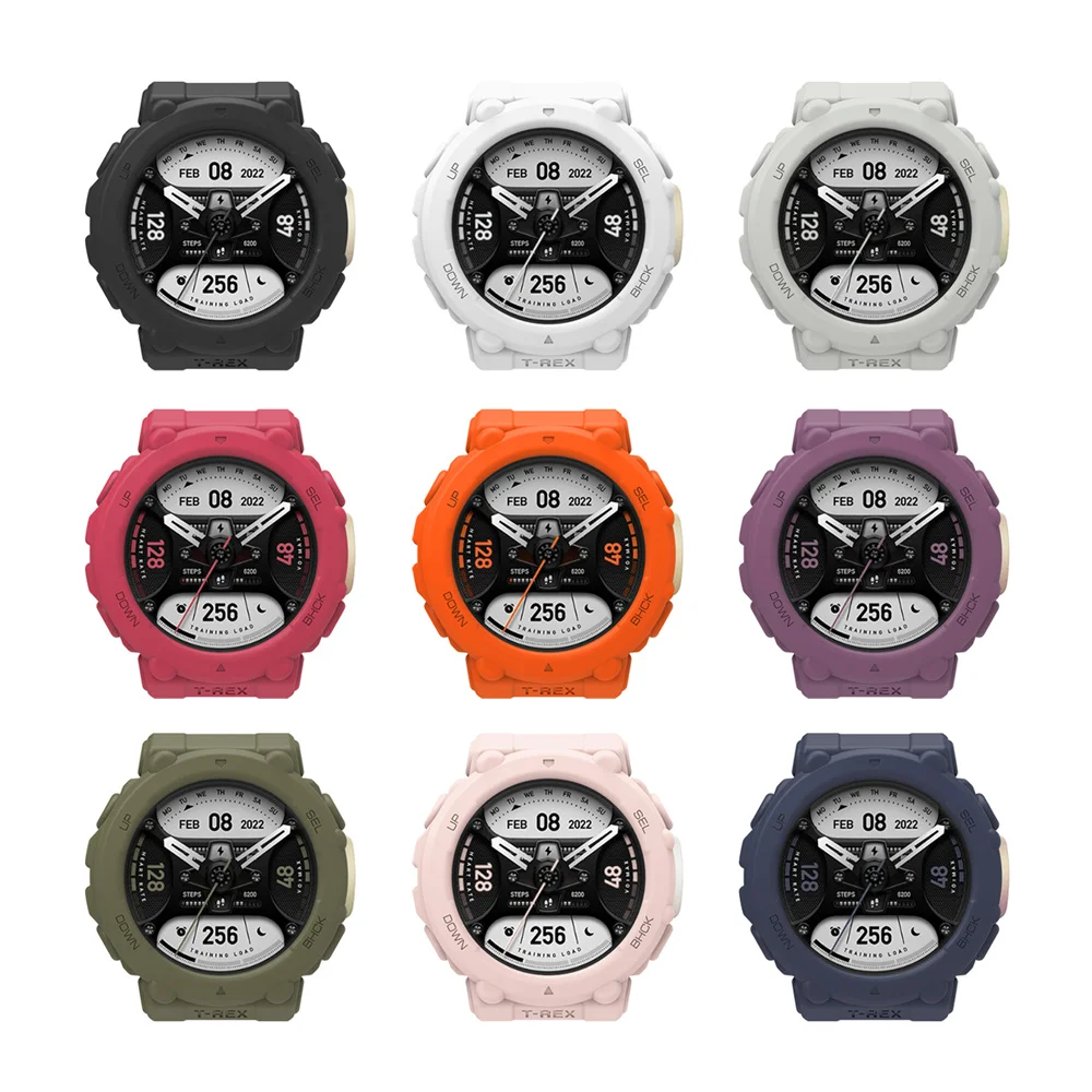 Silicone Strap + Watch Case For Huami Amazfit T-Rex 2 Watchband With Tool Adjustable Wristband and Shell Decoration