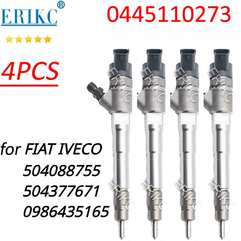 

4PCS 0445110435 DIESEL INJECTOR 0 445 110 435 0986435165 FUEL INJECTION NOZZLE 0445110273 FOR FIAT IVECO 504386427 0 445 110 273