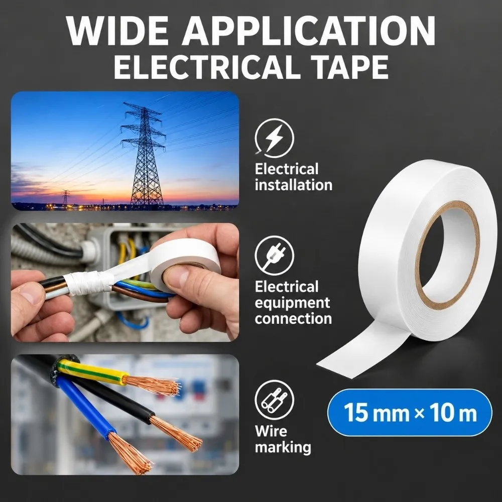 5pcs Assorted Electrical Tape Set Waterproof High Viscosity PVC Electrical Tape Dielectric Flame Retardant Insulating Tape