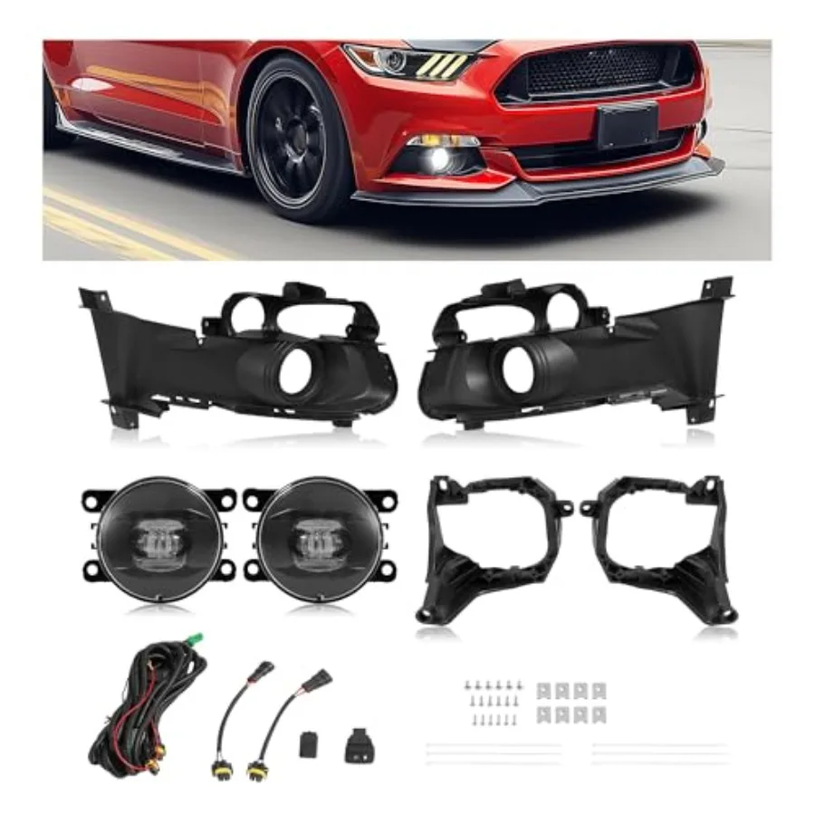 

Светодиодный противотуманный фонарь в сборе для Ford Mustang 20152017, сменный комплект с полной проводкой и переключателем, совместимый с FO2603